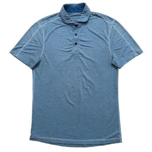 Lululemon Polo Shirt Mens Size M Evolution Short Sleeve Performance Blue
